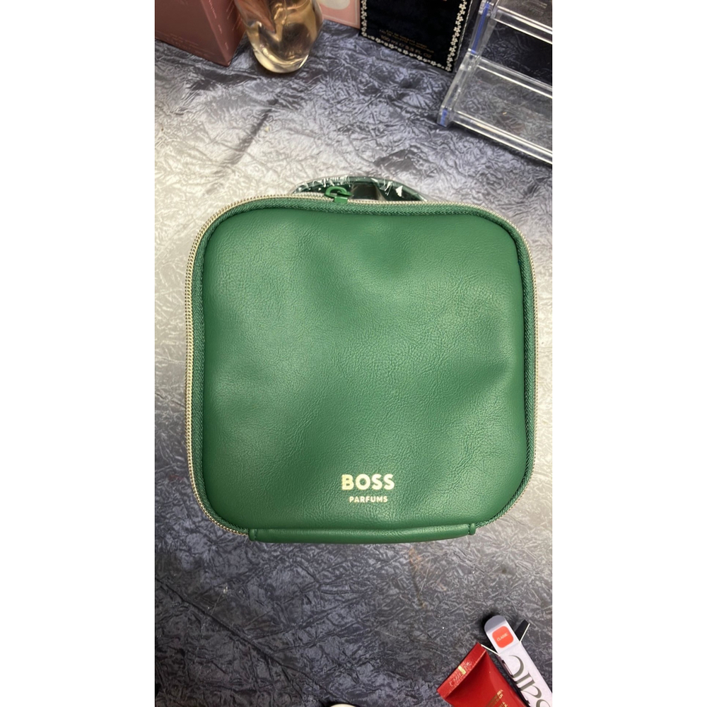 Green Hugo Boss Parfums Bag Authentic Leather Limited Edition